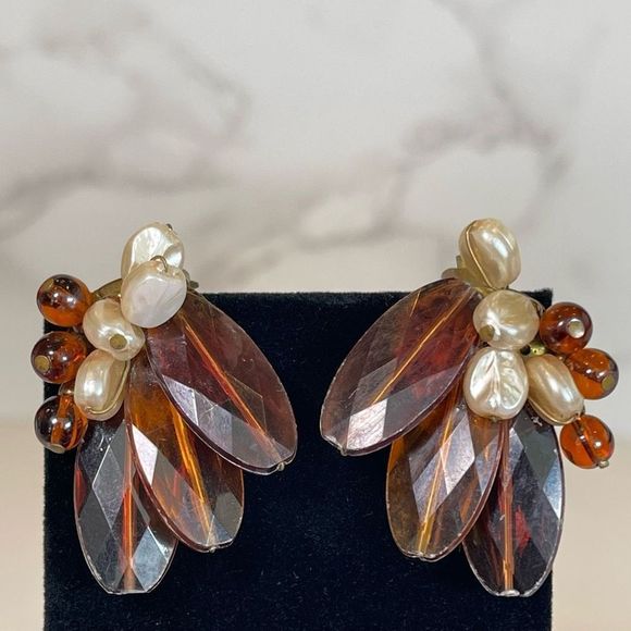 Vintage Signed Germany Clip On Earrings - Picture 1 of 6